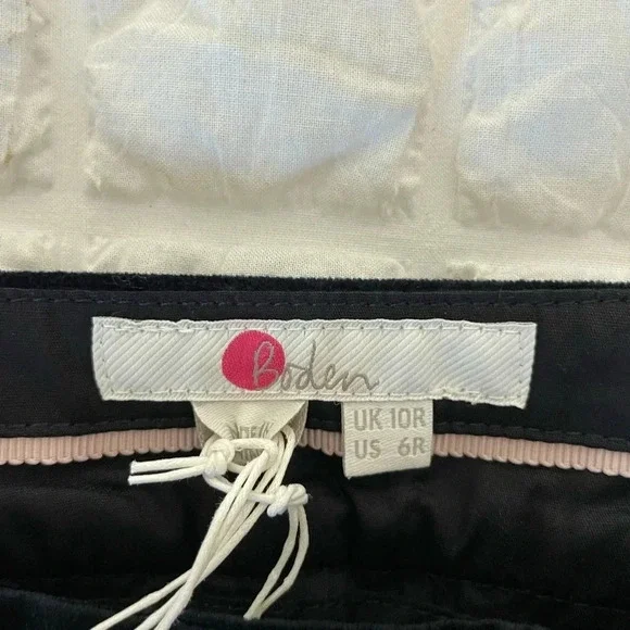 Boden black velour straight leg pants